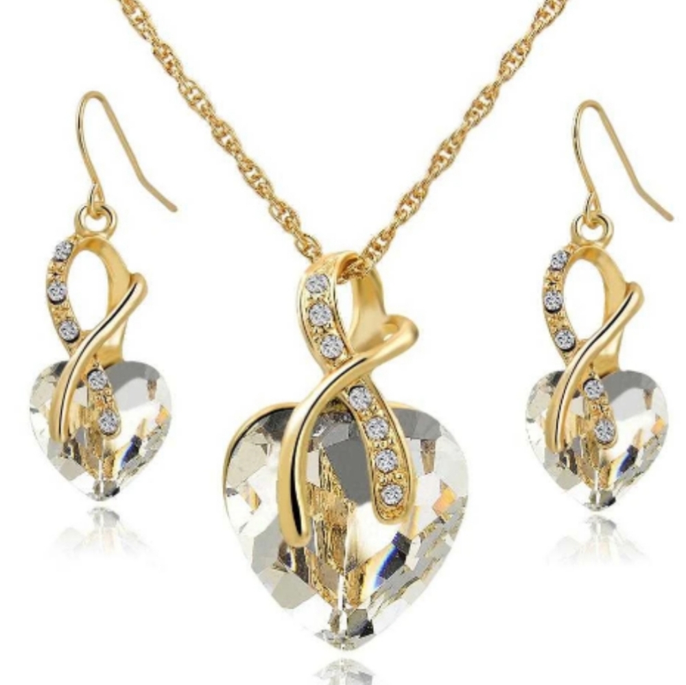 5/$25** LongWay Austrian Crystal Heart Jewelry Set